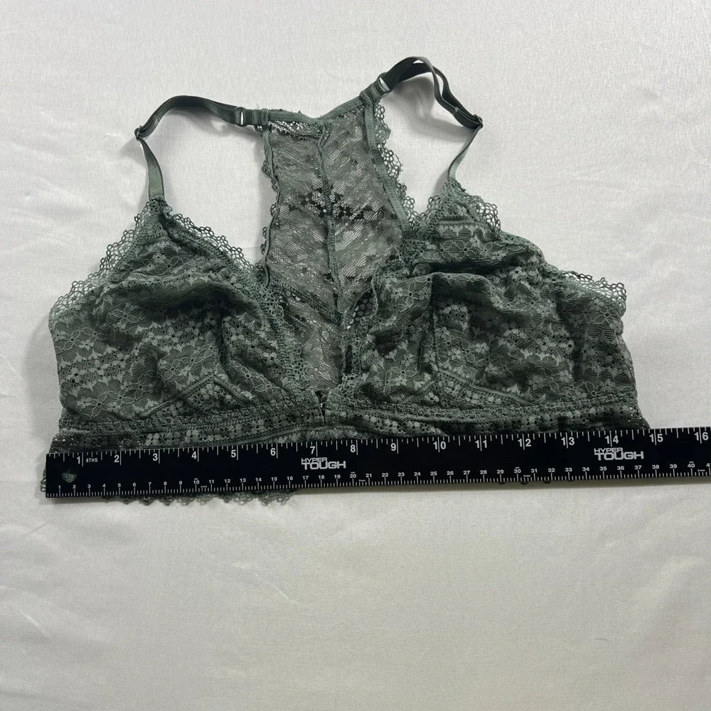 Victoria's Secret Green Lace Front Closure Razorback Bralette SizeX-Large